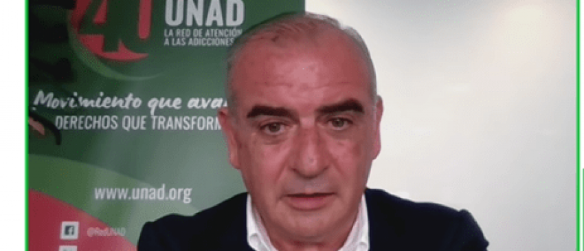 Luciano Poyato, presidente de UNAD, durante su intervención en el webinar